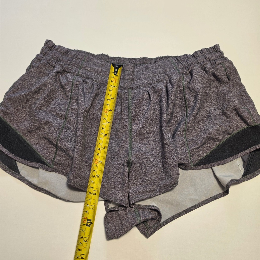 Lululemon Find Your Pace Heathered Space Dye Grey Purple Running Shorts Size 14 - Picture 2 of 8